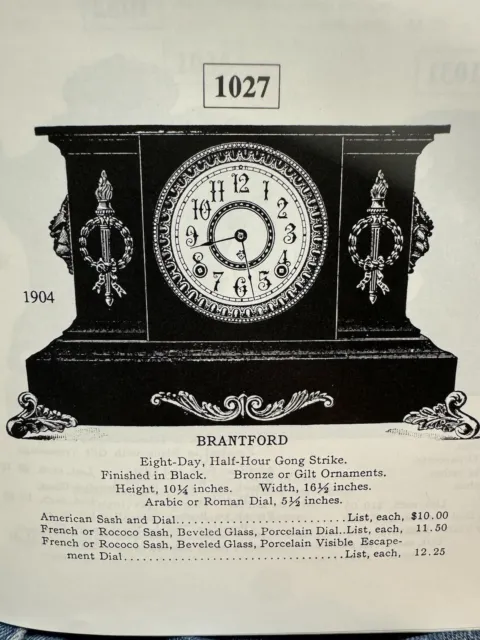 Antique Ansonia Mantle 8-day Clock, Cast Iron - Steel. Heavy! 2