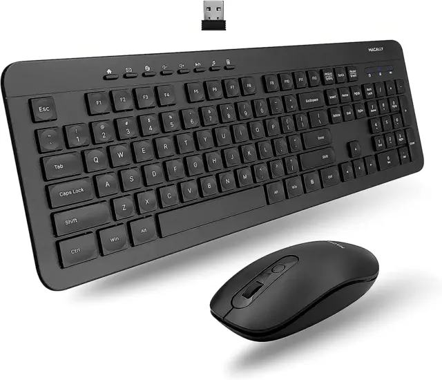 Wireless Keyboard and Mouse Combo, Macally Low Profile Wireless Mouse and Keyboa