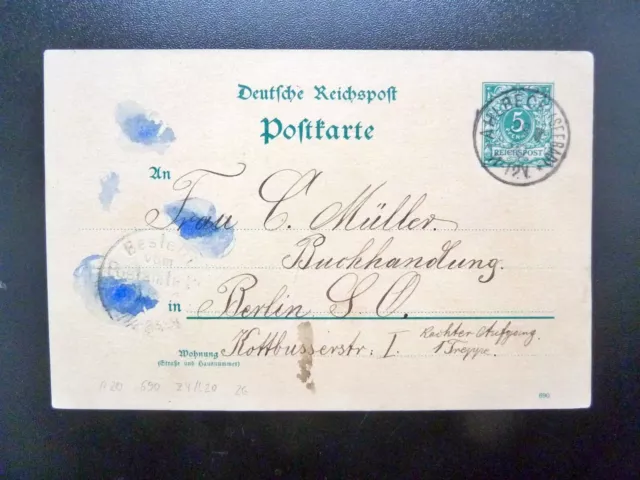 DR-Postkarte P20, Stempel AHLBECK nach BERLIN