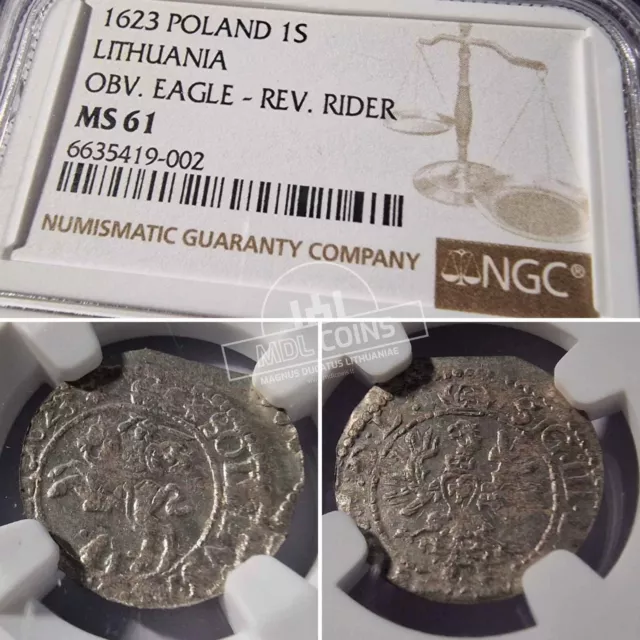 Lithuania - Zygmunt III Waza - Solidus - 1623 year - NGC MS61