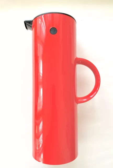 Vintage Red Stelton Erik Magnussen EM77 Vacuum Jug, Rocker Lid