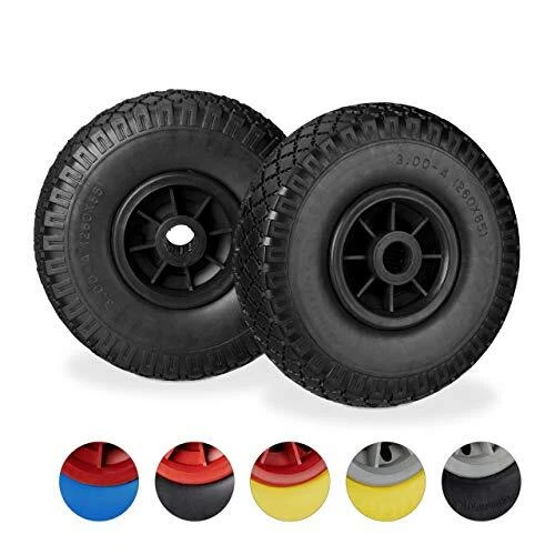 2 Roues Pour Diable/chariot - Caoutchouc PU 3.00-4, 260x85 Mm, Charge 80 Kg, Résistantes Aux Crevaisons