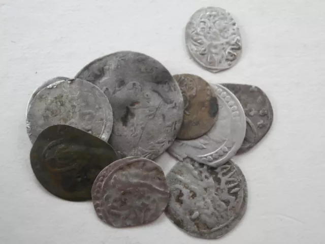 Lot of 10 Antique Small Silver Arabic Para Coins (Lot #1)