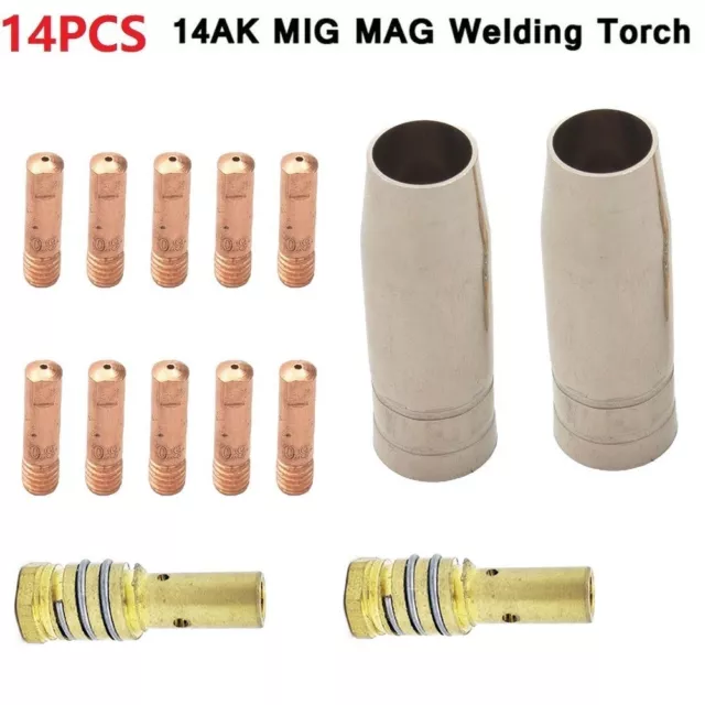 Premium 14Pc Torch Gas Nozzle Tip Holder for MIG 14AK Welding Torch Spare Parts