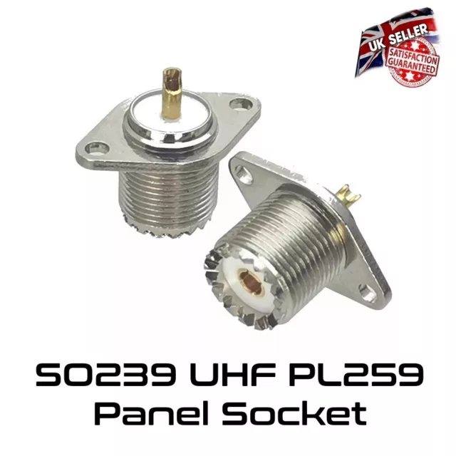 SO239 UHF Female Panel Chassis Socket PL259 Socket 2 Hole Solder *UK Stock*