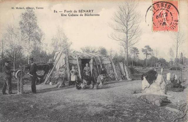 Cpa 91 Foret De Senart / Une Cabane De Bucherons / Metier