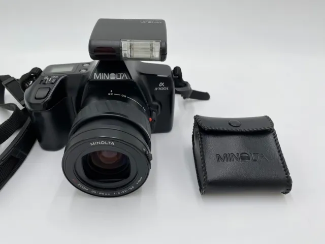 Minolta α 3700 i SLR  Film Camera AF35-80mm Flash From JAPAN EXC+++