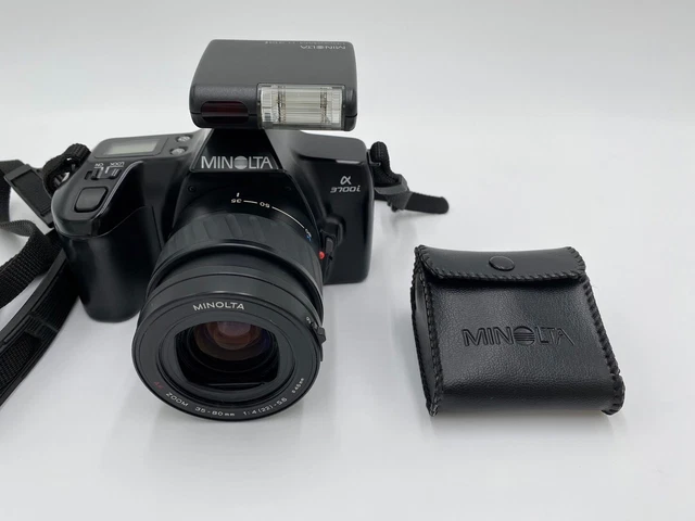 Minolta α 3700 i SLR  Film Camera AF35-80mm Flash From JAPAN EXC+++