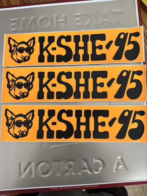Lot of 3 Vintage  KSHE-95 SWEET MEAT BUMPER STICKERS ST. LOUIS ROCK.