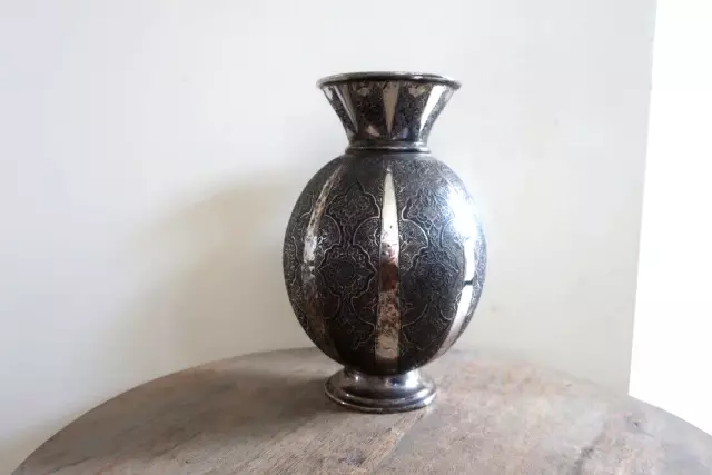 Antique Persian Silver Vase Rare Design