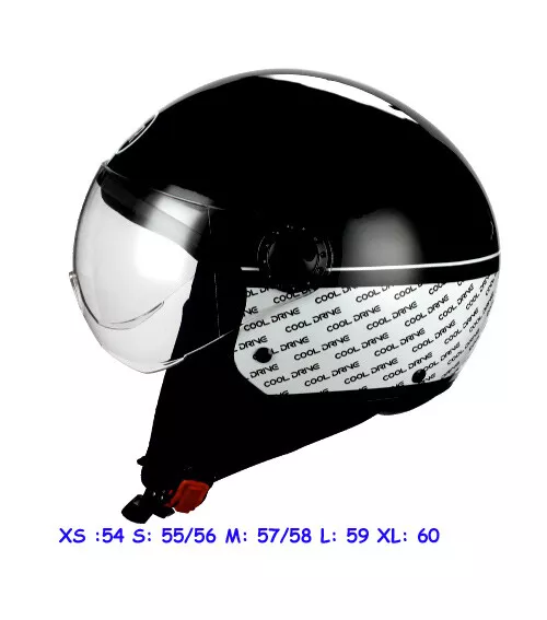 Casco Bhr  Demi-Jet Xs Cool Drive Nero 801 One