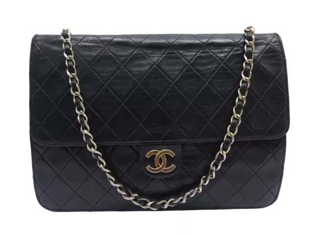 Vintage Sac A Main Chanel Square Timeless Cuir Matelasse Simple Rabat Bag 7250€