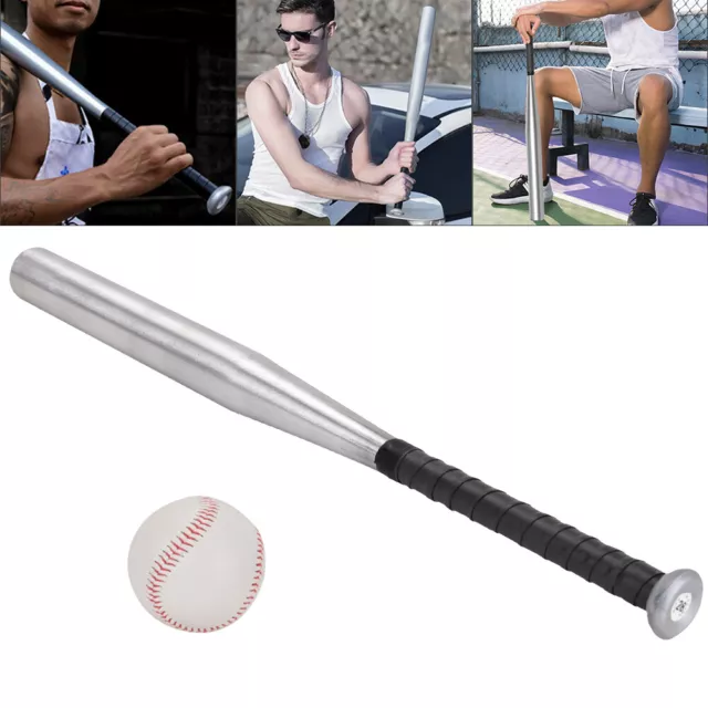 28'' Heavy Duty Metal Baseball Rounder Softball Bat Silver Pole Stick Stainless