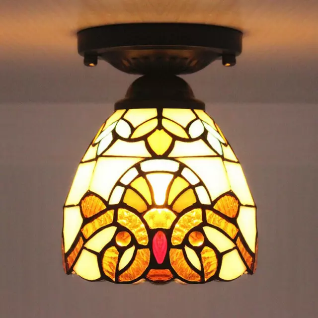 Vijnage Tiffany Ceiling Light Victorian Style Down Lighting Ceiling Lamp Fixture