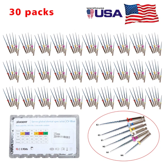 30 KITS DENTAL Endodontics Super Taper Rotary NiTi Files 25mm Fit Endo