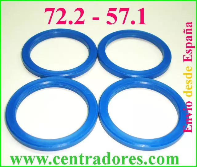 4 Centradores De Llanta 72.2-57.1 Bagues Centrage Audi Seat Skoda Volkswagen Gol