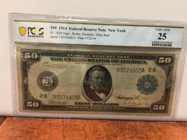 1914 FR 1030 $50 Large Size FRN New York PCGS Certified VF 25 8321 1914 FR 1030 $50 Large Size FRN New York PCGS Certified VF 25 8321