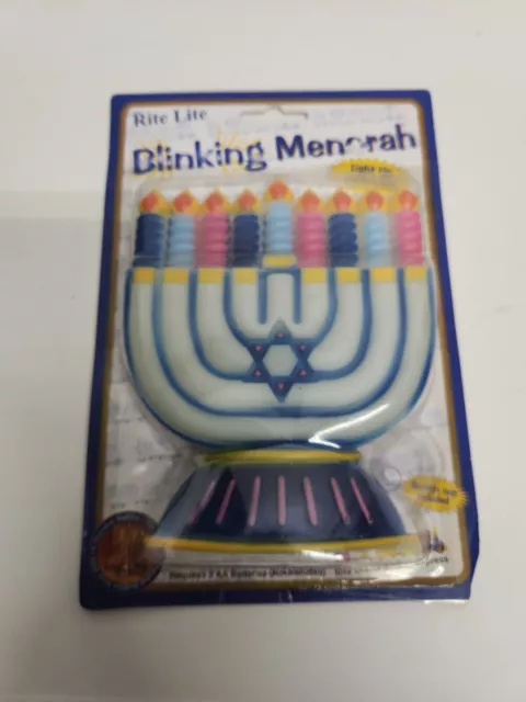 Rite Lite Blinking Menorah Window Decoration Multicolor Plastic Jewish Holiday