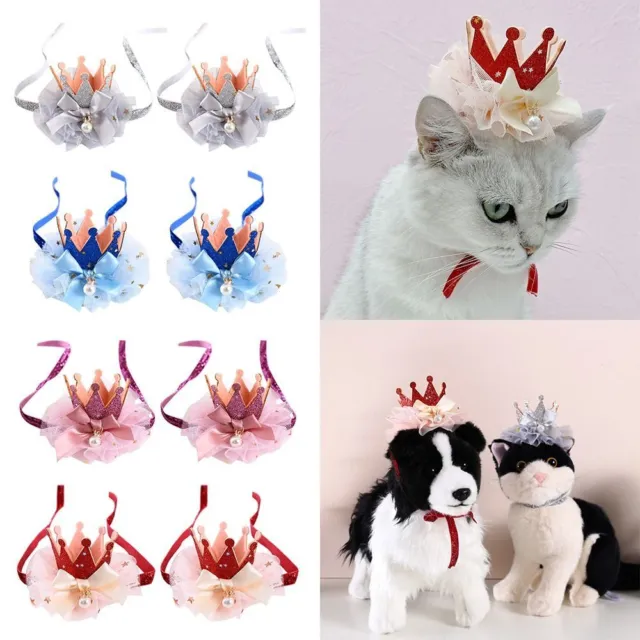 Mascota perro horquilla cachorro fiesta sombrero gatito princesa corona gatos gorro