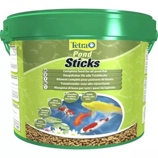 Tetra Pond Sticks Floating Staple Food for All Garden Pond Fish Koi Goldfish 10L