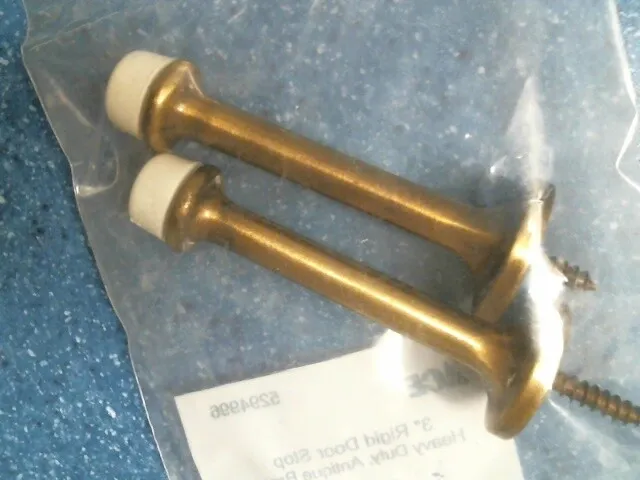 ACE 5294996 Rigid Door Stops 3" Antique Brass, Pack of 2, FREE SHIPPING