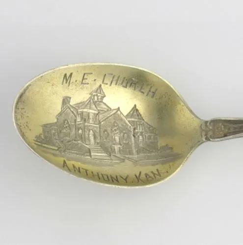 Kansas Souvenir Spoon - Sterling Silver ME Church Anthony Vintage Collectors