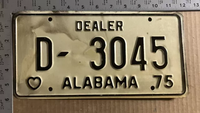 1975 Alabama dealer license plate D-3045 Ford Chevy Dodge 9970