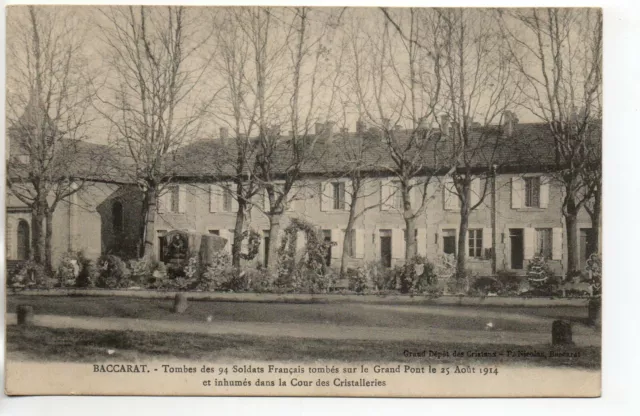 BACCARAT - Meurthe et Moselle - CPA 54 - tombes de 94 soldats morts au pont 1914