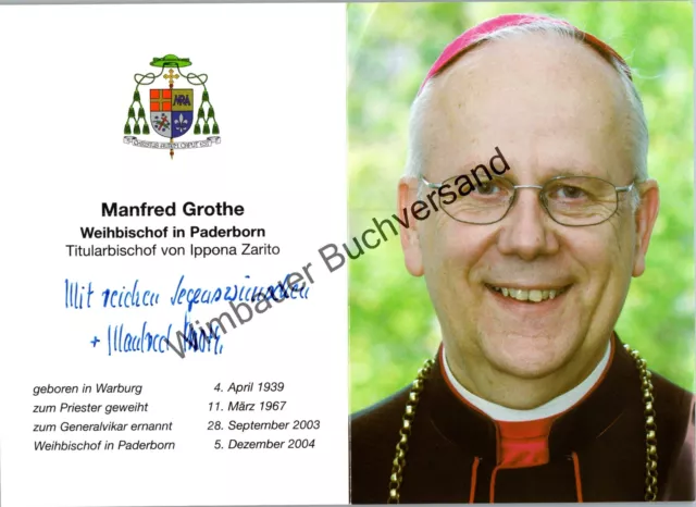 Original Autograph Manfred Grothe /// Bischof von Paderborn /// Autogramm 289137
