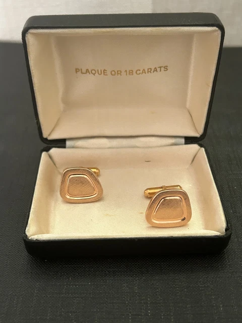 Paire De Boutons De Manchette Anciens En Or Fin De Marque DUVIX - Coffret D'origine, état Superbe
