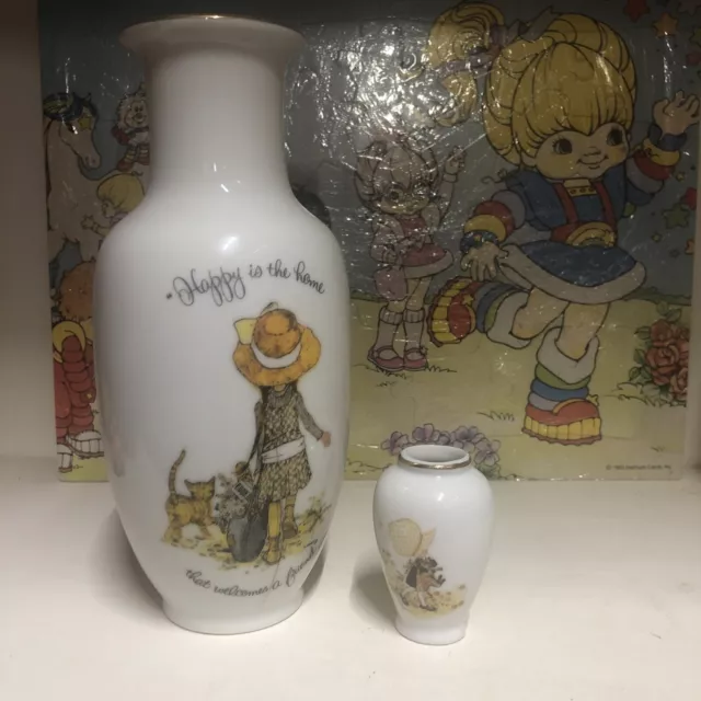 Vintage Retro Holly Hobbie Vase X 2