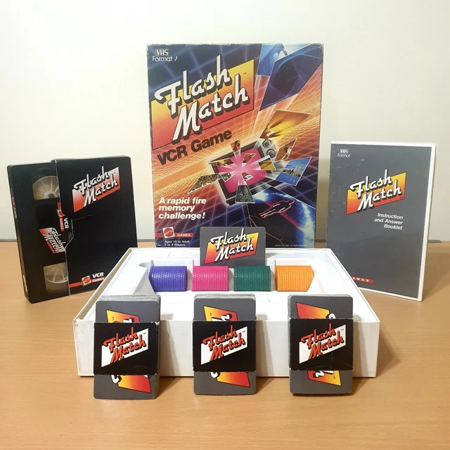 MATTEL FLASH MATCH VCR / VHS TV Game 1986 Vintage Rapid Memory Card