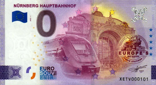 Null Euro Schein - 0 Euro Schein - Nürnberg Hauptbahnhof 2022-1 "Train Stations"