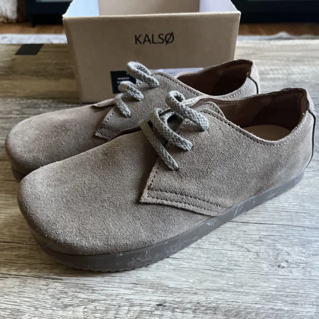 NEW Men’s Suede Kalso Earth Shoes Faroe Lokah Negative Heel Dark Taupe Sz 9.5