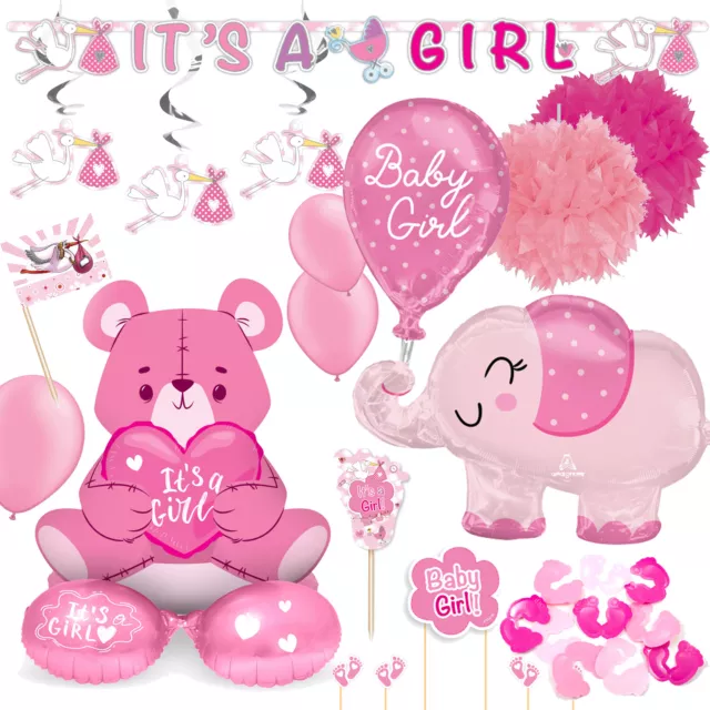 GEBURT MÄDCHEN - Geschirr Deko It`s a Girl 1.Geburtstag Baby Shower Party Set