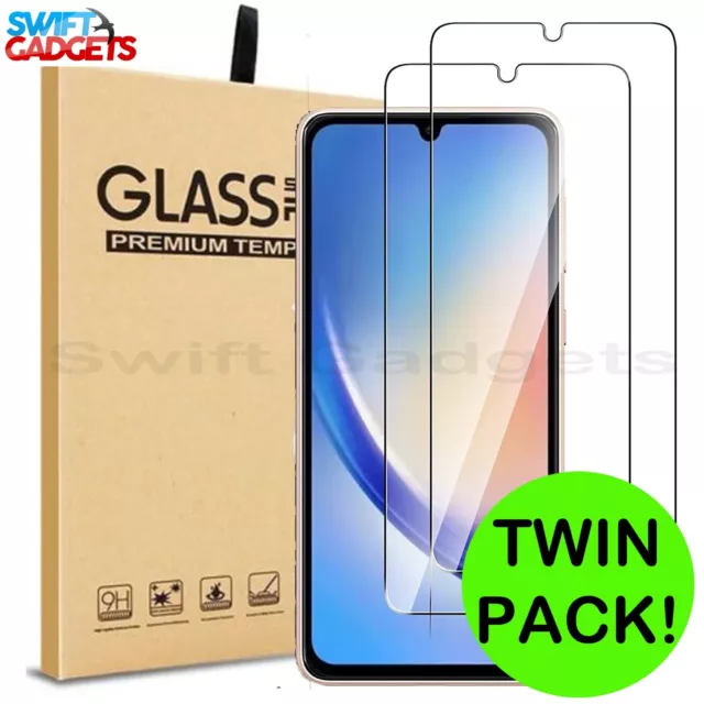For Samsung Galaxy A34 5g Tempered Glass Screen Protector Cover Guard 2 pack