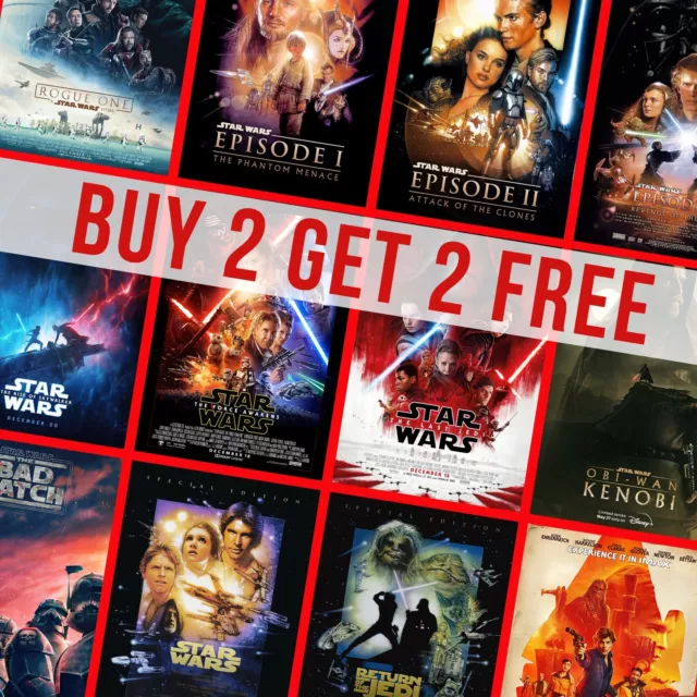 Poster saga di Star Wars arte da parete tutti i film film poster cinema stampe A4 A3 A2
