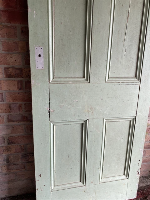 Reclaimed Antique Edwardian 4-Panel Internal Door 194.5 x 76 cm 3