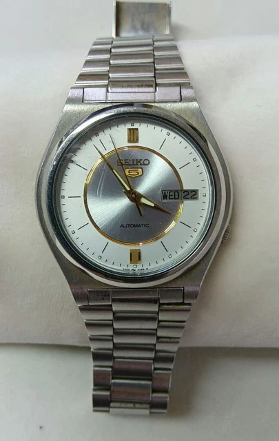 Montre Vintage Seiko Automatique 17 Rubis - Cadran Or, Acier Inoxydable, étanche 30m, Occasion