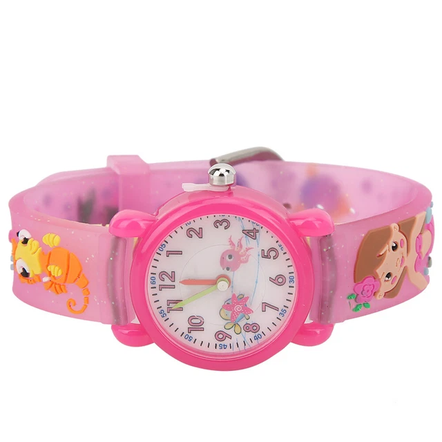 Reloj para niños pequeños movimiento de cuarzo reloj preciso para mantener el tiempo para niñas relojes 3D dibujos animados