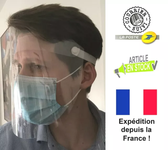 Lot de 2 / Masque de protection en plastique (Visière)  - En stock en France !