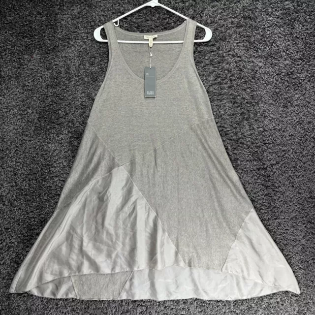 Eileen Fisher Dress Womens Small Gray & Linen Silk Asymmetrical Flowy Sleeveless