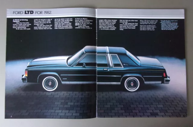 FORD LTD orig 1982 USA Mkt Sales Brochure - Crown Victoria Country Squire Wagon 2