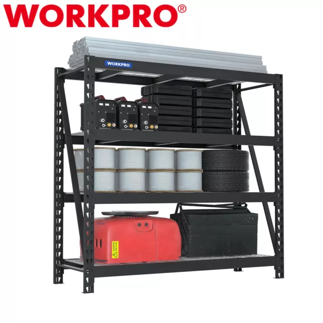 WORKPRO 68" 4-Tier Metal Garage Shelving 7200LBS MAX Units Storage Utility Racks