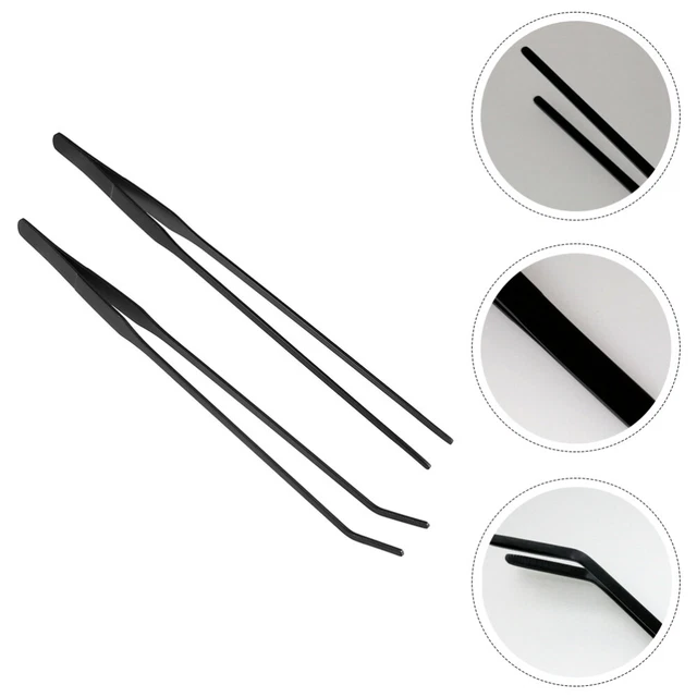 2 pz per acquario pianta acquatica clip acciaio antiruggine rastrello alimentazione black