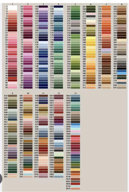 DMC Color Chart with Real Floss for Cross Stitch Catalog DMC
