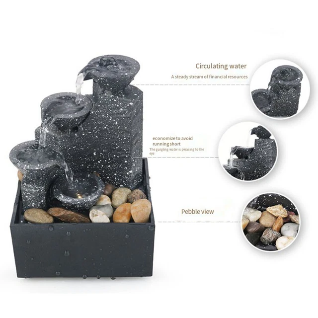 ABS Novedad Fuente Cascada Estatua Mesita de noche Adornos Decoraciones Regalos