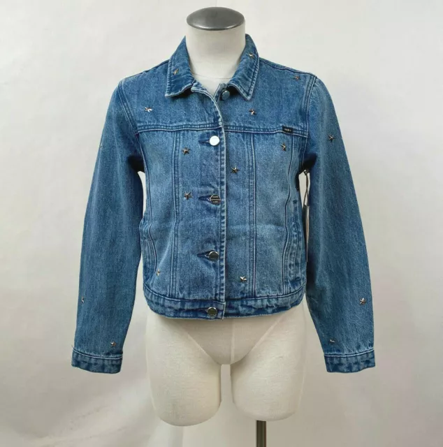 Obey Women's Denim Jacket Stardom Indigo Size M NWT Shepard Fairey