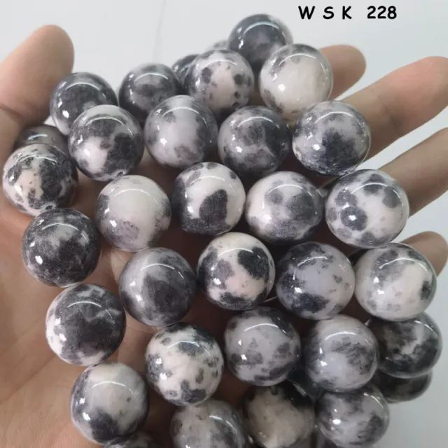 Natural chalcedony 6mm Gem Spotted Round Beads DIY Loose Beads 15"