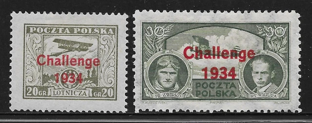 Poland stamps 1934 MI 289-290  MLH  VF